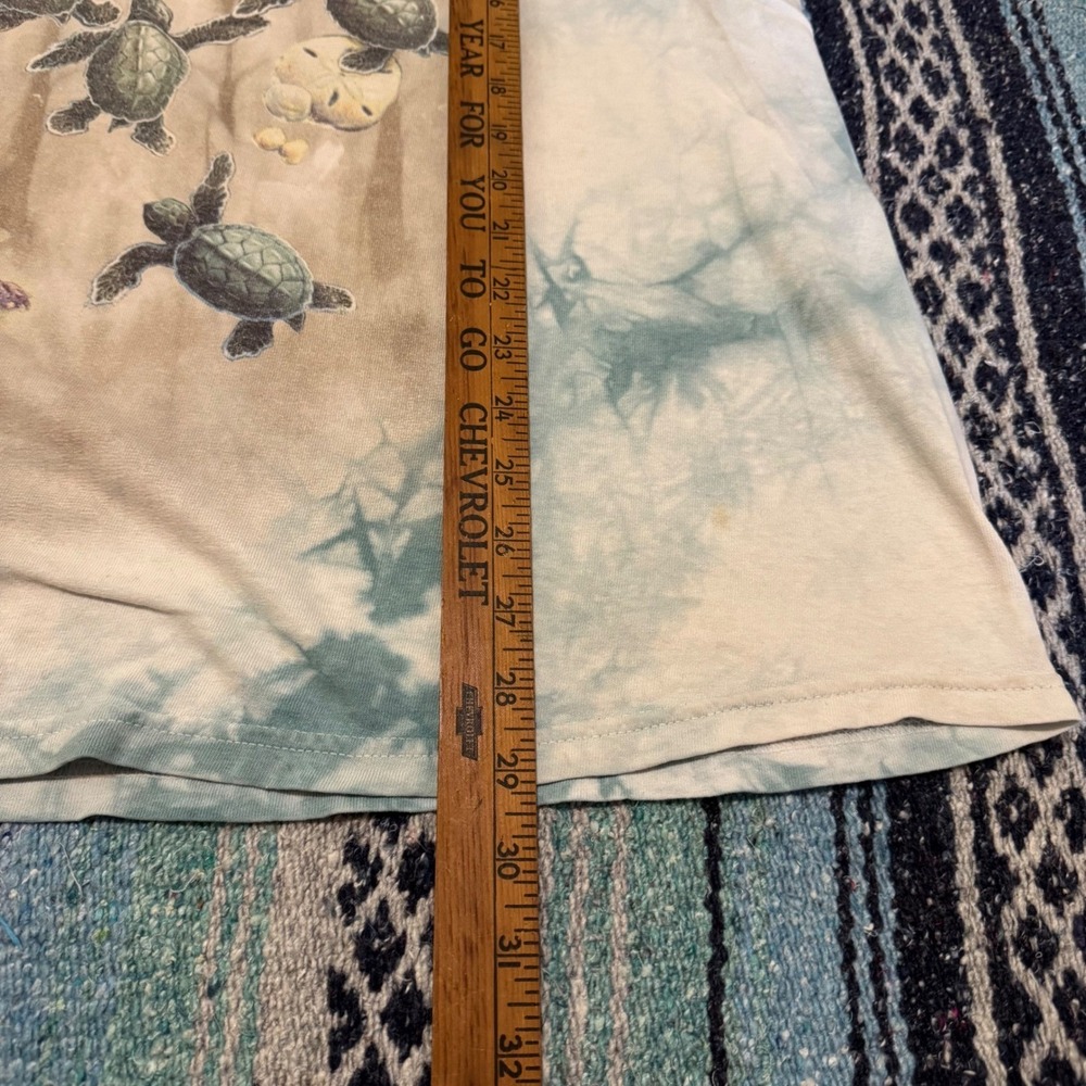 The Mountain Sea Turtle Tie Dye Shirt 2009 Sherry Vintson Blue White Mens XL - Picture 8 of 9